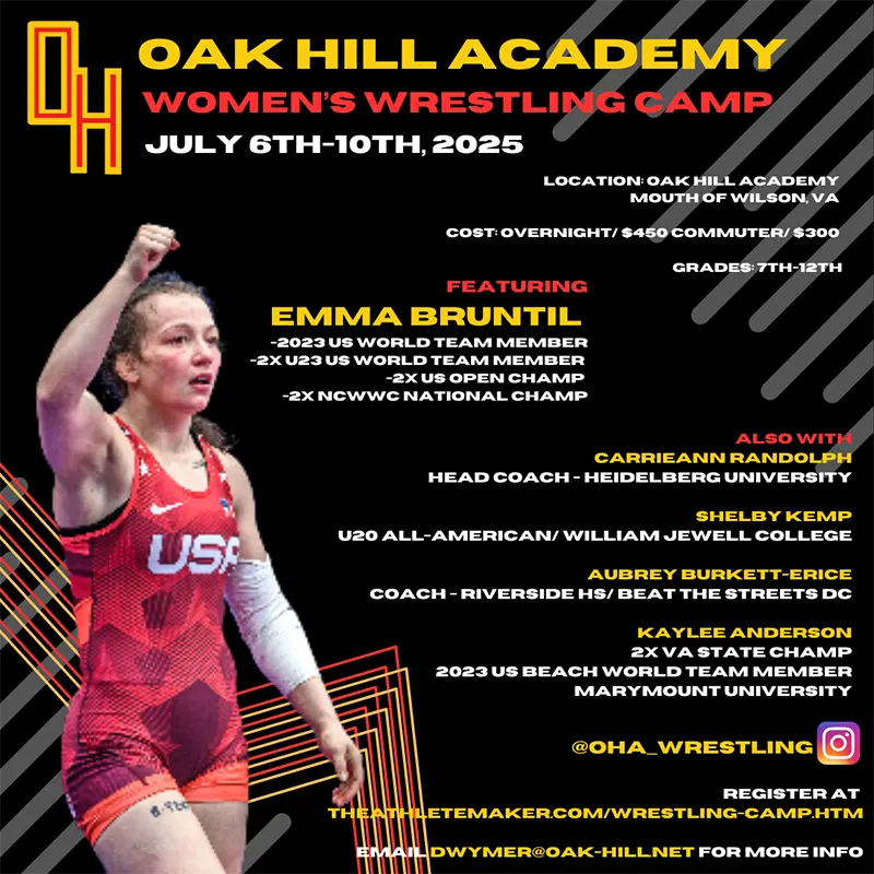oak hill academy womens summer wrestling camp